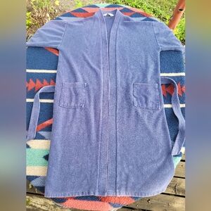 Vintage Givenchy Active Robe Men's OSFA Blue Cotton Long Bathrobe